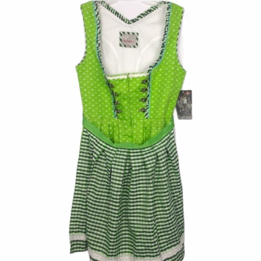 stockerpoint alpine team green gingham dress